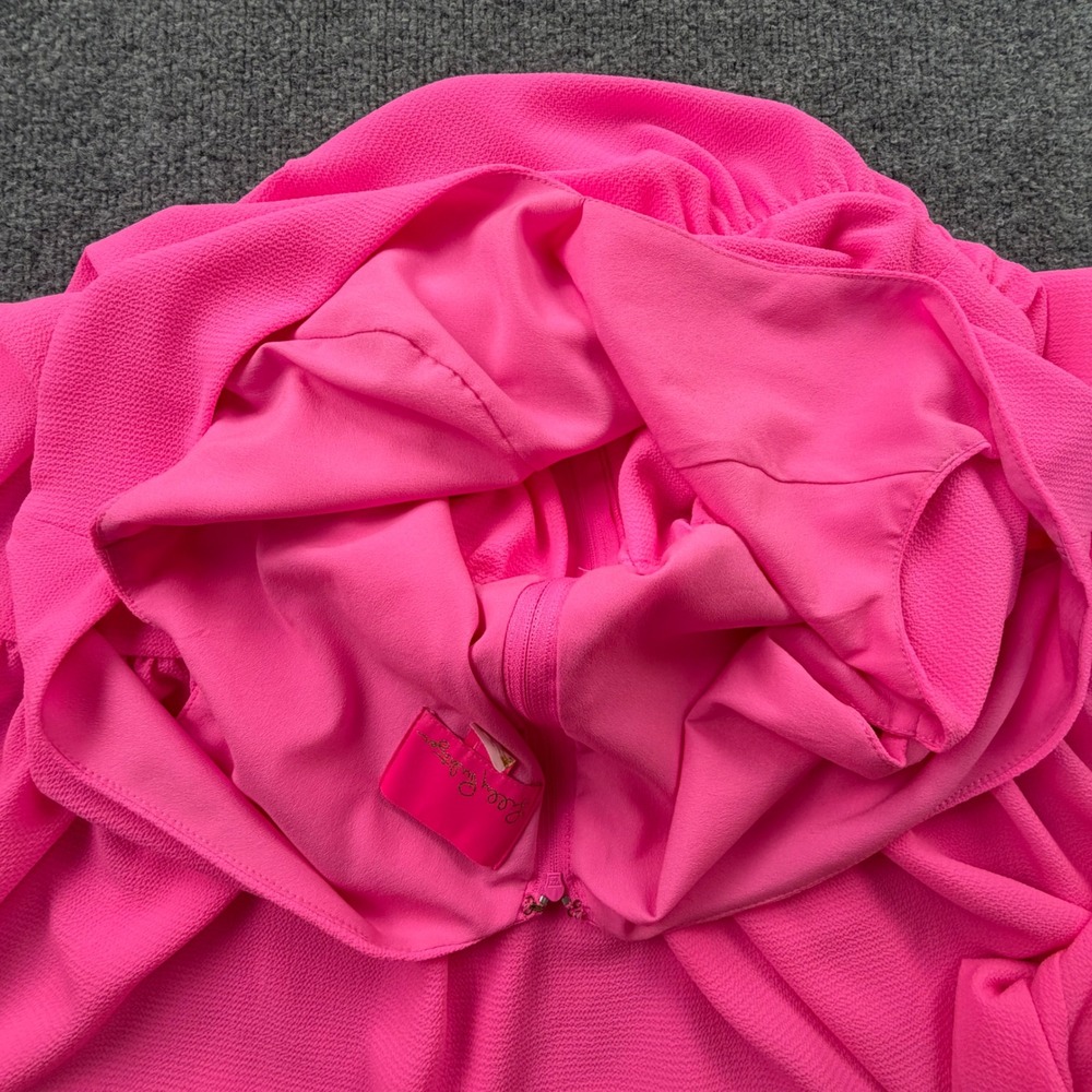 Lilly Pulitzer Pink Tiered Maxi Dress Sleeveless V-Neck 6 Cocktail Wedding Party - Picture 12 of 13